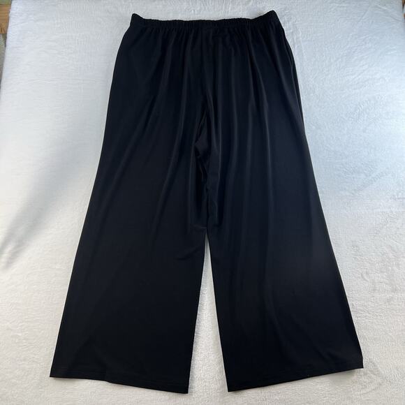 IC COLLECTION By Connie K Plus 2X High Rise Wide Leg Pants Black Heavy Ponte - Picture 8 of 13